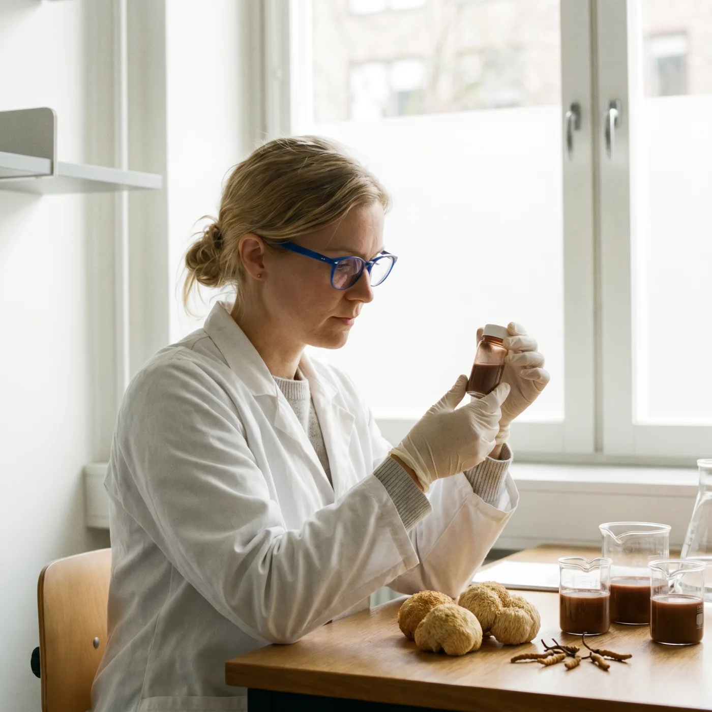 A Thunder Honey scientist testing the dual-extracted cacao blend