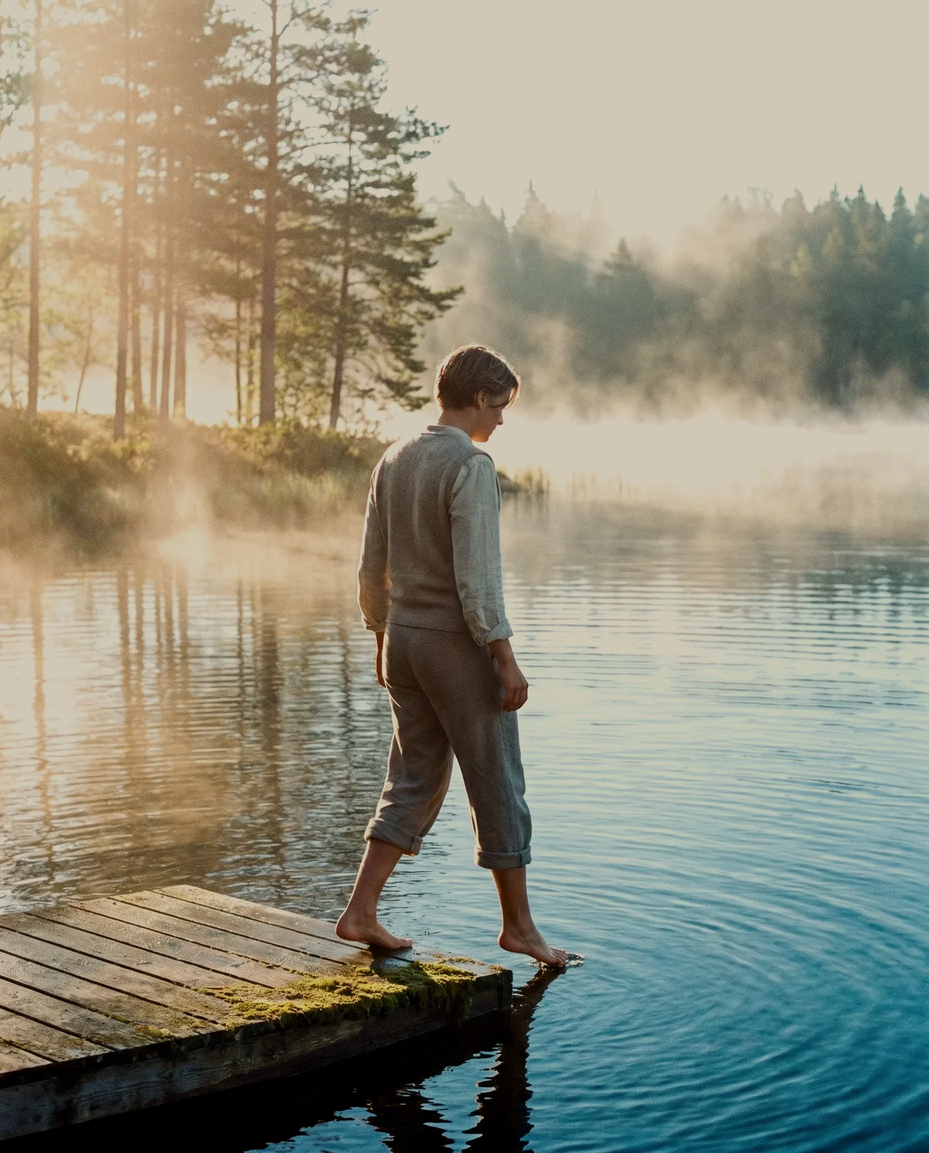 Cold plunge in a Nordic setting