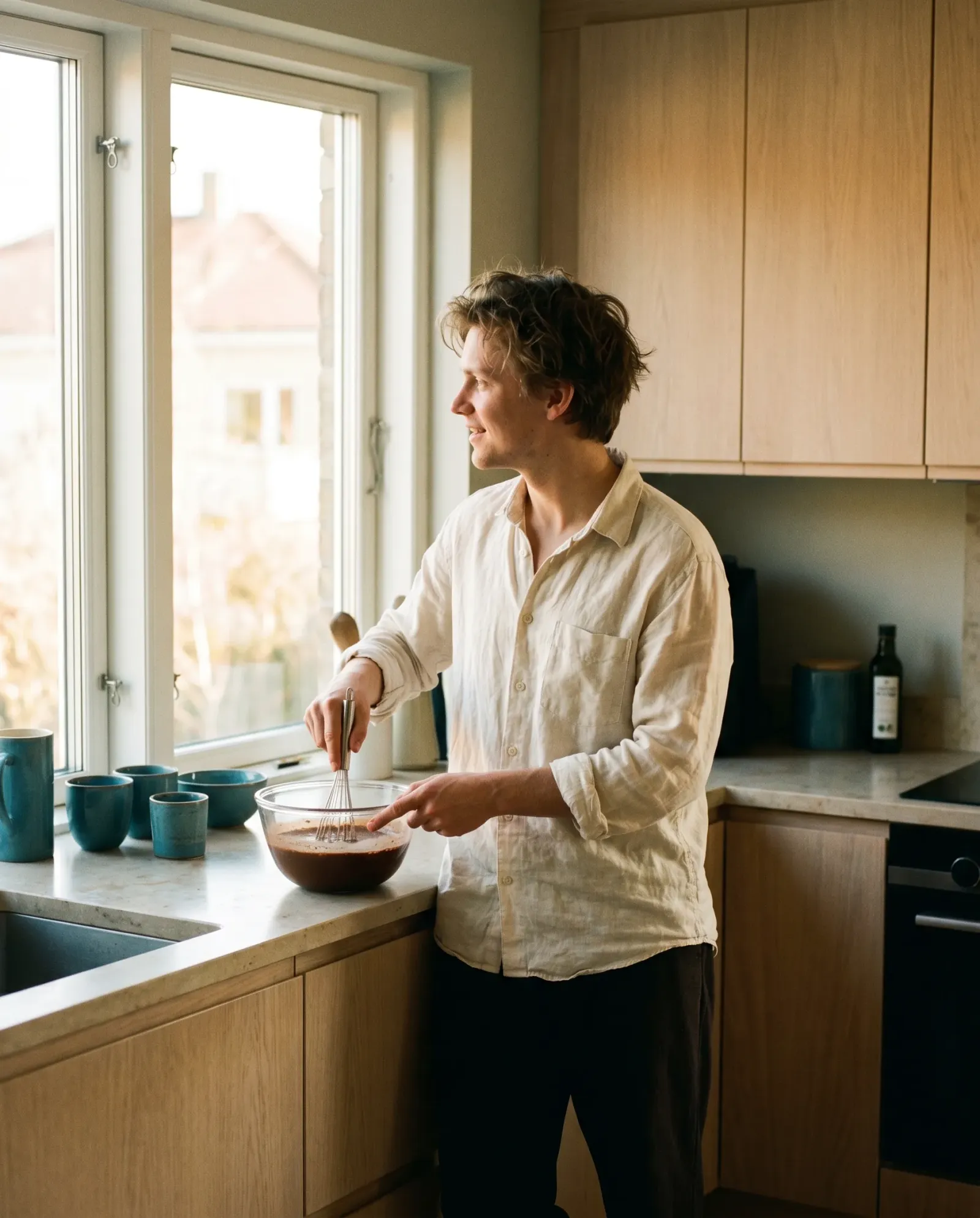 A balanced morning in a calm kitchen