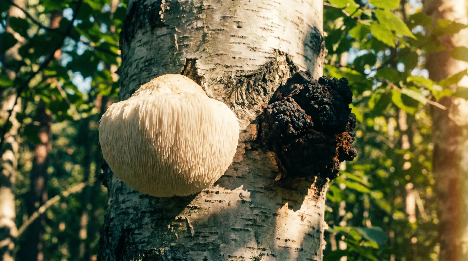 Wild functional mushrooms including Lion's Mane